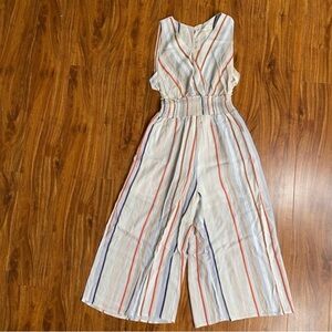 ILLA ILLA Women Multicolor Stripe Cutout Smock Wide Leg Crop Jumpsuit Size Small